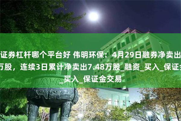 证券杠杆哪个平台好 伟明环保：4月29日融券净卖出2.44万股，连续3日累计净卖出7.48万股_融资_买入_保证金交易