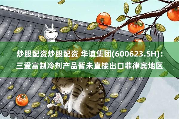 炒股配资炒股配资 华谊集团(600623.SH)：三爱富制冷剂产品暂未直接出口菲律宾地区