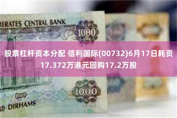 股票杠杆资本分配 信利国际(00732)6月17日耗资17.372万港元回购17.2万股