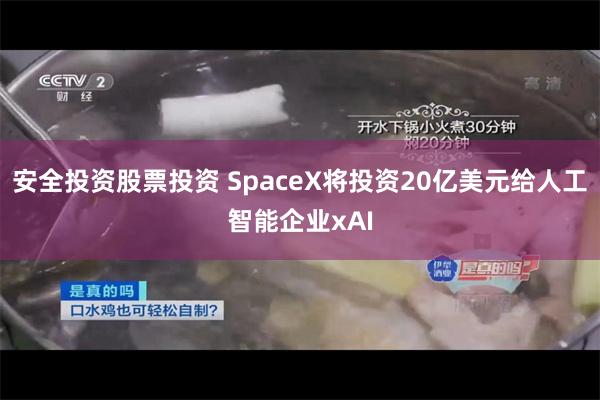 安全投资股票投资 SpaceX将投资20亿美元给人工智能企业xAI